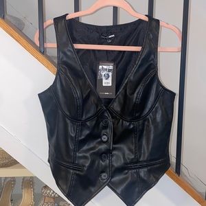 Faux Leather black vest